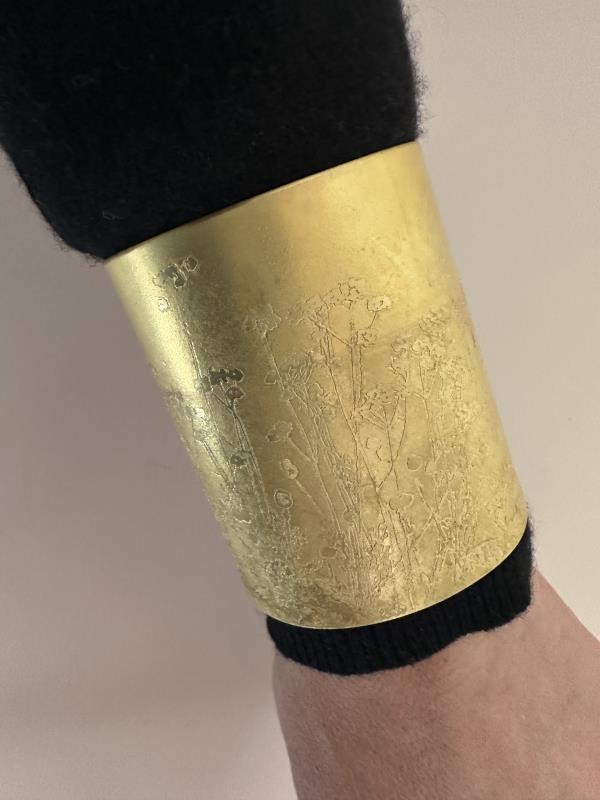 Croquet Border Brass Cuff, Wearable Art